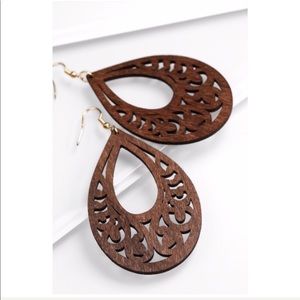 Jewelry - Laser Cut Tear Drop Wood Filigree Earrings Jewelry - Laser Cut Tear Drop Wood Filigree Earrings